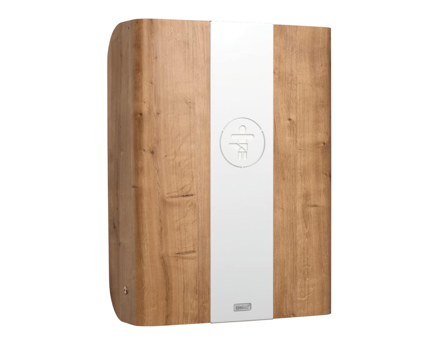 KAWAmidi Oak - Table à langer timkid - Certifié TÜV - Table à langer murale pliable et peu encombrante - Avec matelas à langer gris - Idéal pour les espaces publics et privés - Partie centrale blanche
