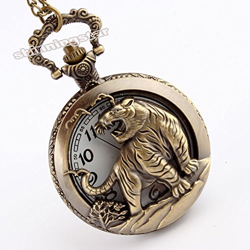 Image of Vintage Cute Animal Pocket Watch, Long Chain Sweater Pendant Necklace, for Women Men Birthday Christmas Gift
