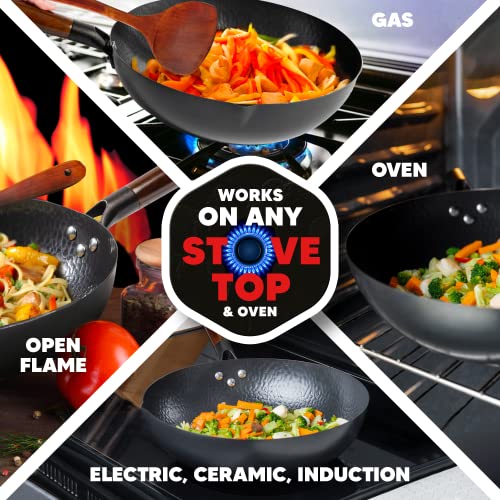 Heritage-Edition-Carbon-Steel-Wok-Pan-with-Lid-125-Preseasoned-Quality-Wok-Set-Traditional-Stir-Fry-Pan-Round-Flat-Bottom-Wok
