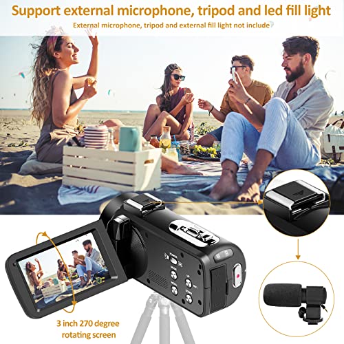 Seree Tech 2.7K 30 Fps Video Camera 42Mp 18X Digital Camera Video Camera For Youtube 3.0'' Flip Screen Camcorder Vlogging Camera With Remote Control And Two Batteries #TOP4