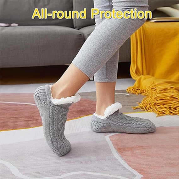 Truecups Socks, Fleecesox - Fleece-Lined Non-Slip Thermal Slippers Socks, Truecups Fleece Lined Slipper Socks4