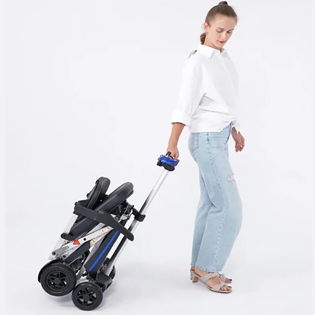 HZWJD Scooters De Movilidad Para Adultos,Sillas De Ruedas Eléctricas,Silla De Ruedas Eléctrica Plegable,Scooter De Movilidad De 4 Ruedas,Silla De Movilidad,Plegable/Ligero blue