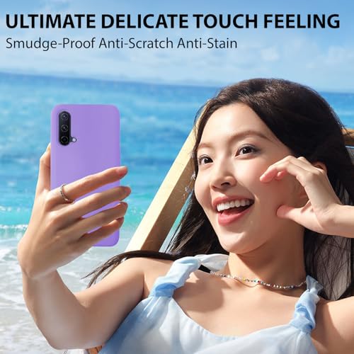 Image of LIRAMARK Liquid Silicone Soft Back Cover Case for OnePlus Nord CE (Lavender)