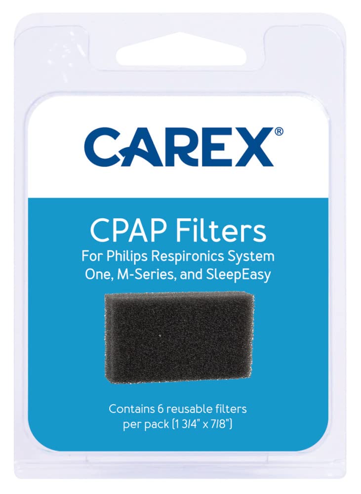 Carex, CPAP Filters for Philips Respironics System One M-Series & Sleepeasy Reusable, 6 Count