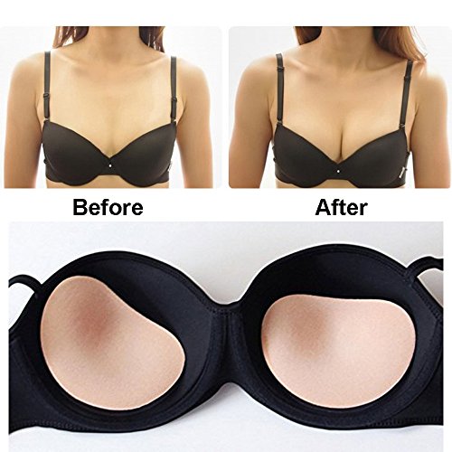 Image of Sticky Bra Inserts, Soft Lightweight Adhesive Bra Pads Push up Bikini Padding Reusable Washable Breast Enhancer