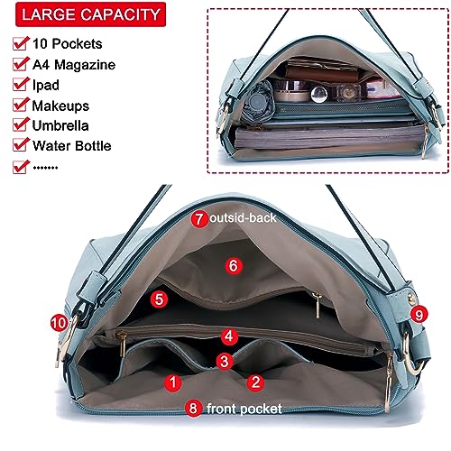 Image of Women Large Crossbody Bags Ladies Satchel Shoulder Handbags Purse and Wallet Set for Women Totes Hobo Purses