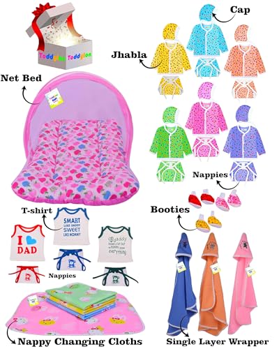 Image of Toddylon Baby Gift Packs New Born Baby Products All Complete Daily Needs Items Combo | Essential | Bedding & Clothing Set | Maternity Kit | Shower Gifts (0-6 Months)
