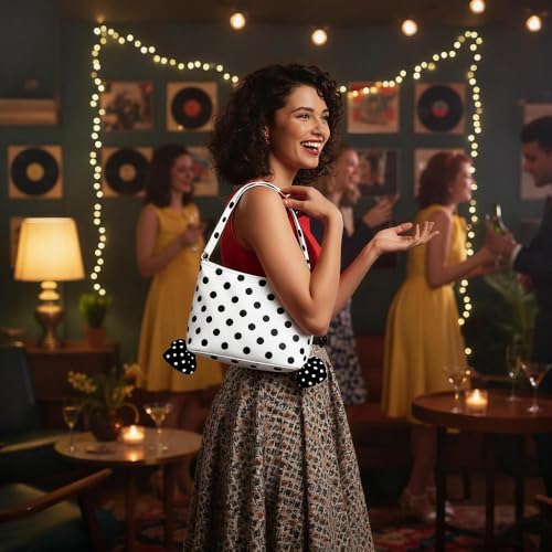 Bolso Hobo de Nylon con Lunares para Mujer miniatura 5