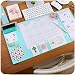 Large Size Mouse pad Anti-Slip Desk Mouse Mat Waterproof Desk Protector Mat with Smartphone Stand, Pockets, Dividing Rule, Calendar and Pen Groove(Various Colors) (Mint)