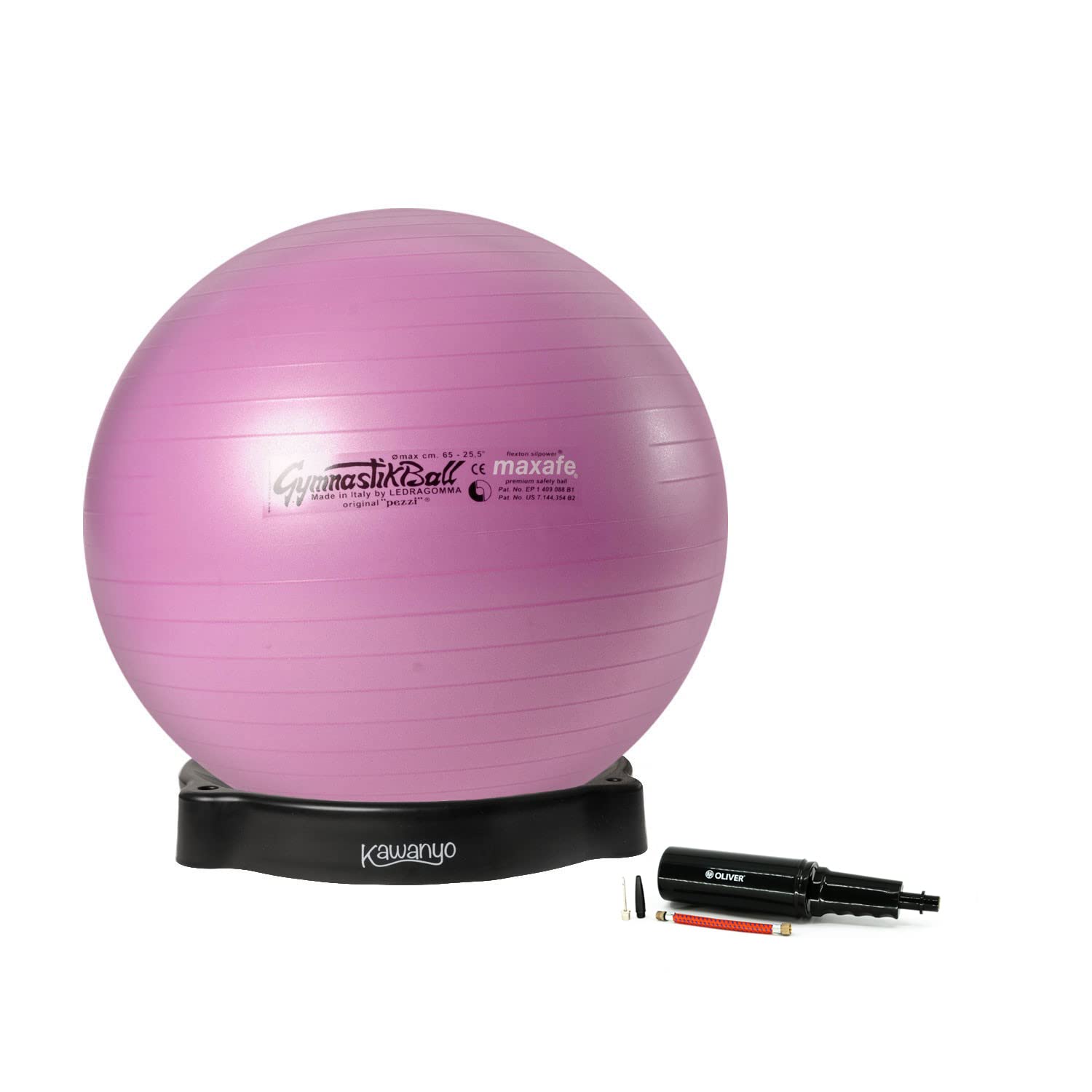 PEZZI oryginalna piłka Pezziball MAXAFE 65 cm z miską i pompką kombi piłka gimnastyczna