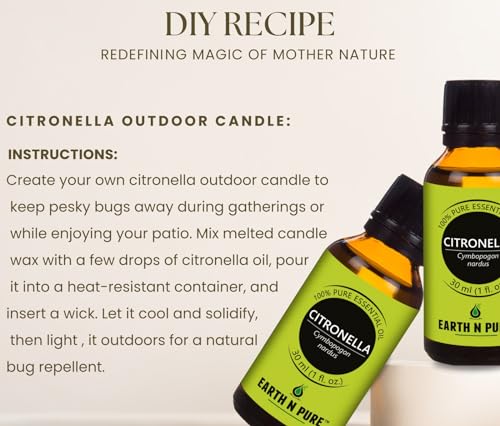 Image of Earth N Pure Lemongrass & Citronella Essential Oils | Pack Of 2 (30 ml each) | 100% Pure, Undiluted, Natural And Therapeutic Grade - Perfect for Aromatherapy, Skin Therapy & More