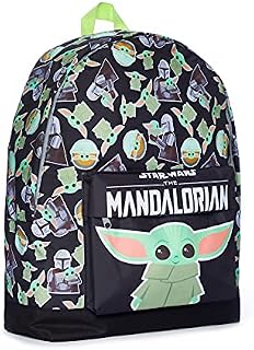 Star Wars The Mandalorian Baby Yoda Childrens Backpack Black Green One Size