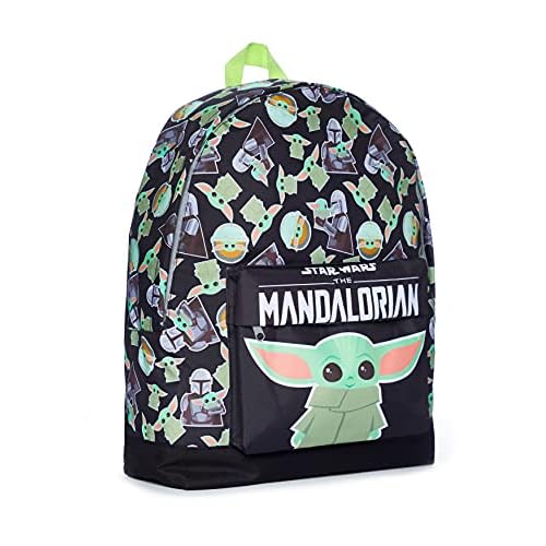 Star Wars The Mandalorian Baby Yoda Childrens Backpack Black Green