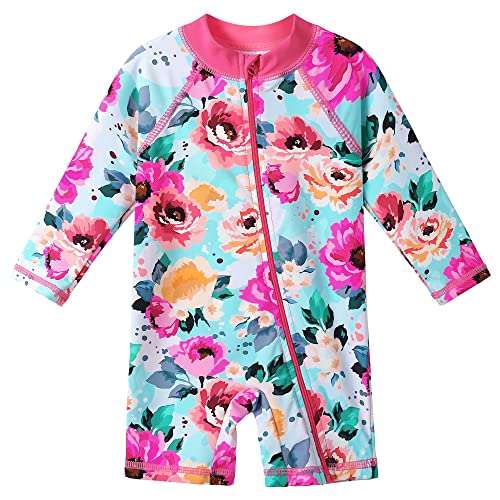 Image of XFGIRLS Baby /Toddler Girls Swimsuit Long Sleeve One-Piece Bathing Suit Rash Guard