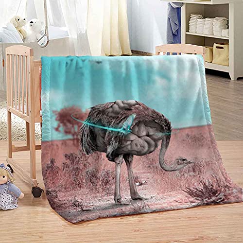 Couverture canapé motif autruche en microfibre douce pour vos déplacements - 4