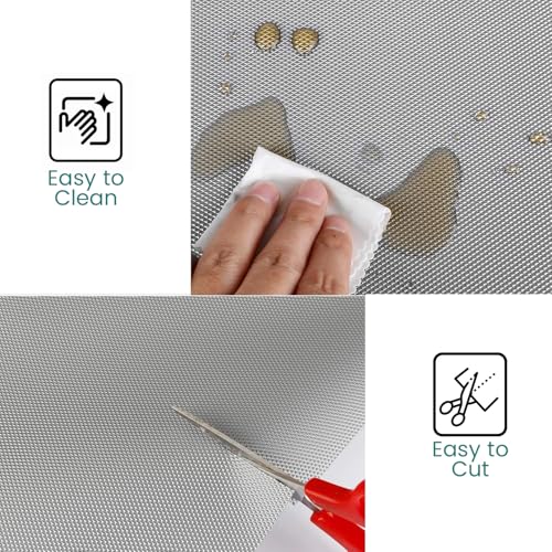 Image of Go Hooked EVA Food Grade Anti-Slip Mat for Fridge, Shelf, Table & Drawer - Washable, Waterproof, Non-Adhesive, Multi-Purpose Liner for Home & Office Use - Cuttable & Reusable (Grey, 45cm X 5m)
