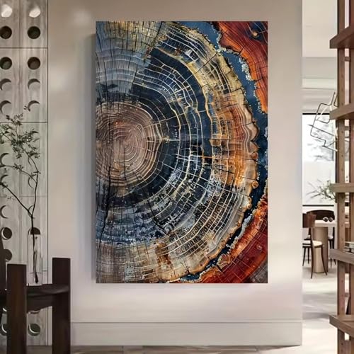 Impression sur toile anneau d'arbre pour salon moderne