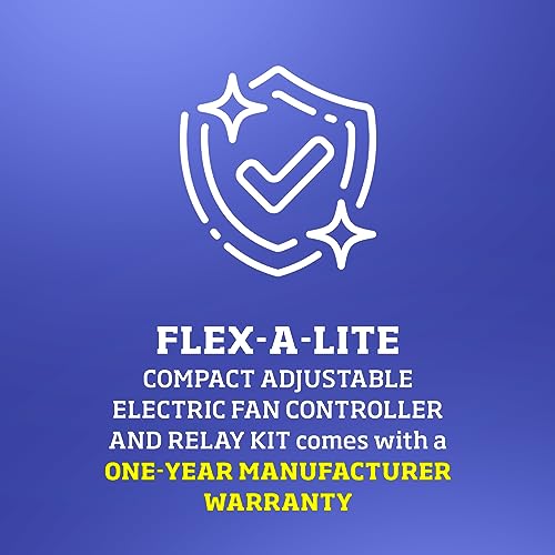 Flex-A-Lite Compact Adjustable Electric Fan Controller and Relay Kit with Thread-in Temperature Probe, Fan Controller (33095), Car Parts, Black - Thumbnail 4