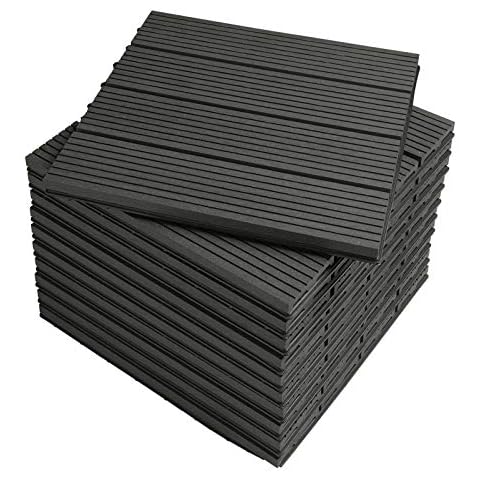WOLTU WPC Carrelage de sol 30x30cm Revêtement Cover
