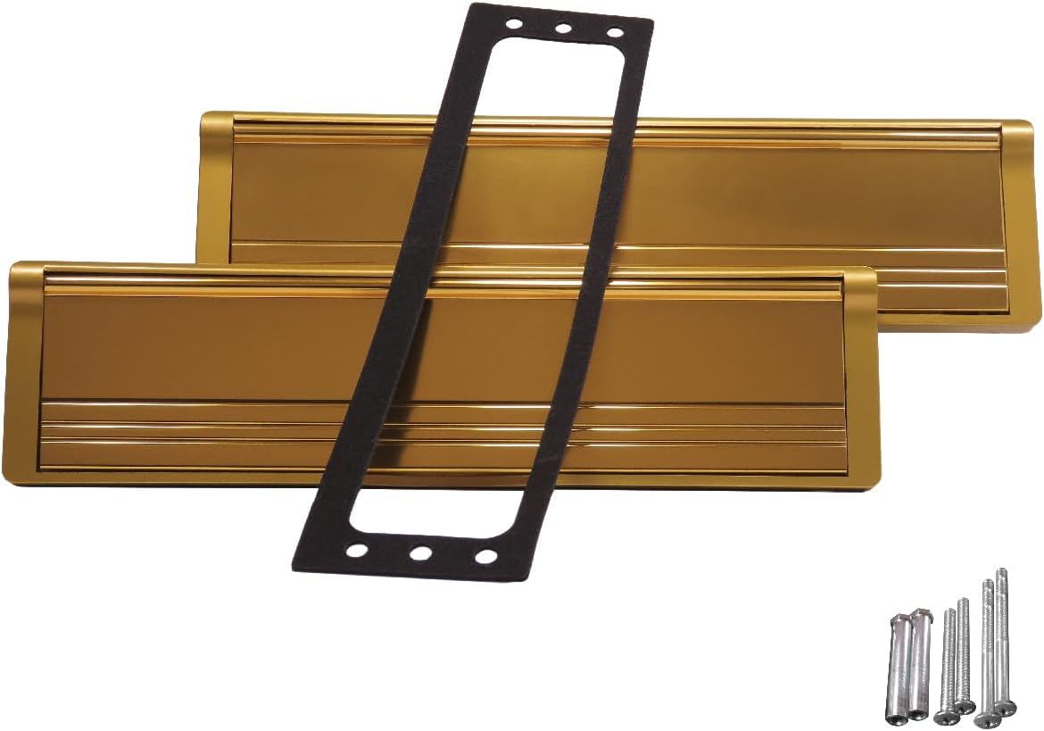 Draft Dodger 12"" Insulated Universal Telescopic Polished Gold Mail Slot Mailbox