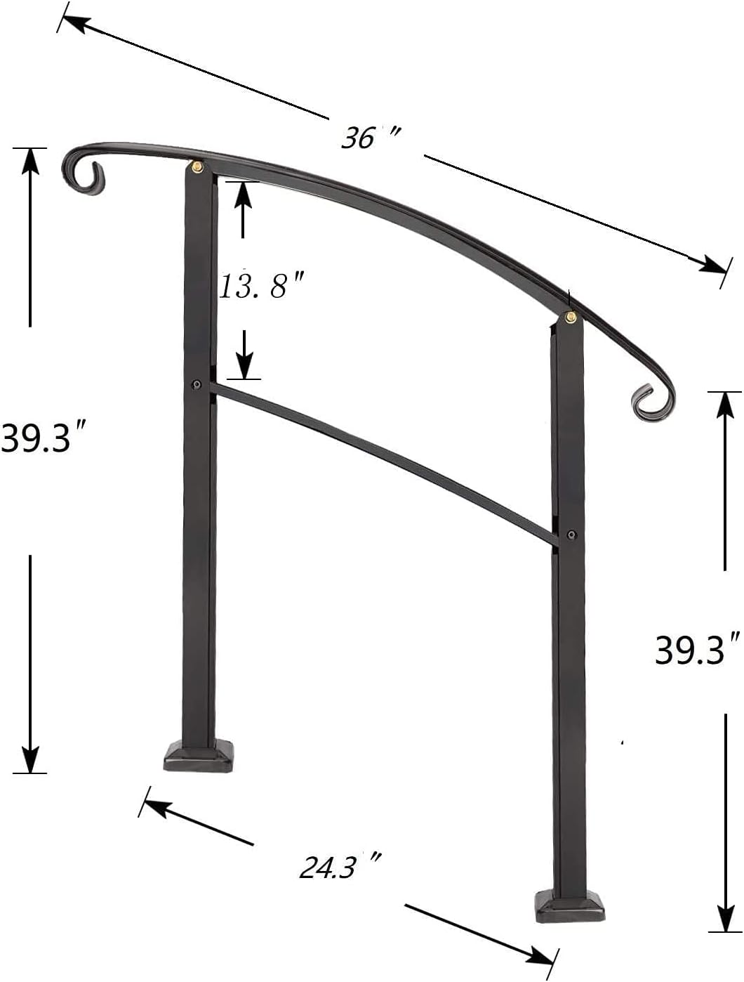 50% оƒƒ Dіѕсоunt Handrails for Outdoor Steps,3 Step Handrail Fits 1 to 3 Steps Mattle Wrought Iron Handrail Stair Rail with Installation Kit Hand Rails for Outdoor Steps (3 Feet) Frее Shірріng 🛒 Handrails for Outdoor Steps,3 Step Handrail Fits 1 to 3 Steps Mattle Wrought Iron Handrail Stair Rail with Installation Kit Hand Rails for Outdoor Steps (3 Feet)