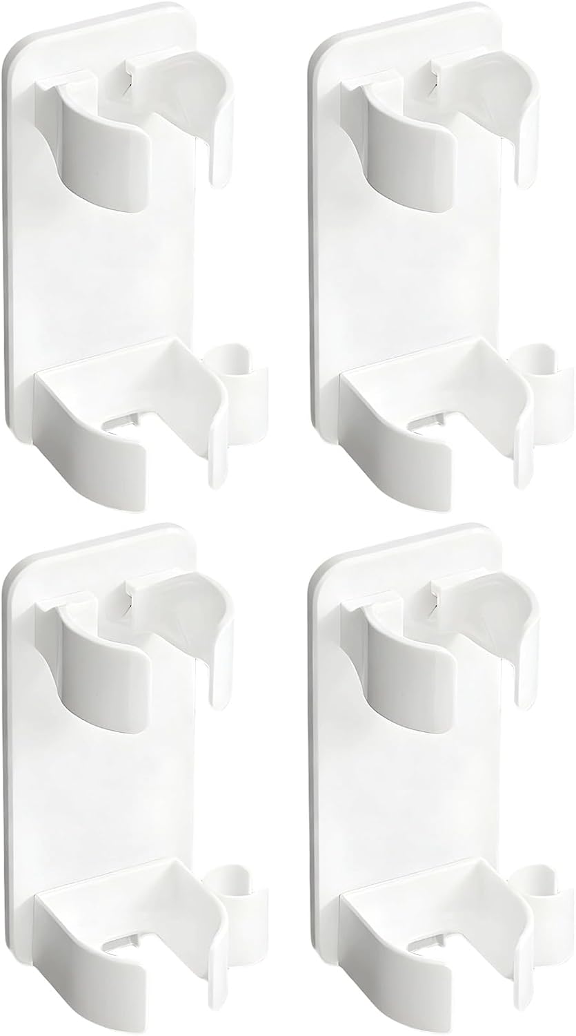 4 Pcs Curling Iron Holder, Wall Mounted Hair Tool Organizer, No Drilling Wand Storage Rack with Cord Management, Adjustable Diameter for Styling Tools, Space Saving Bathroom Accessory for Vanity