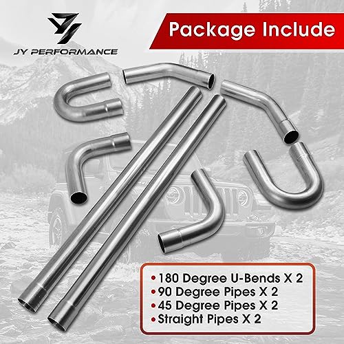 Image of 2.5'' Mild Steel Exhaust Pipe Kit, 2.5'' OD Exhaust Pipe, 8PCS