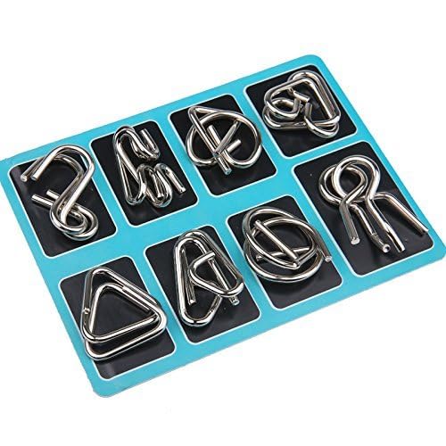 Knobelspiele Capalta Blume 16 Stück Metall Knobelei 3D Brainteaser Puzzle Metallpuzzle Geschenke für Kinder Teenager & Erwachsene