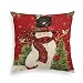 AVOIN Winter Snowman Throw Pillow Cover, 18 x 18 Inch Christmas Holiday Linen Cushion Case Decoration for Sofa Couch