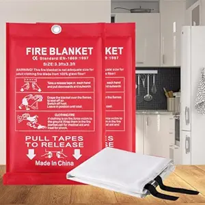 DarkWish Premium Fire Blanket for Home, Kitchen, Car, BBQ & Camping - Quick Unfolding, Fiberglass Protection, Reusable - Ideal for Emergency Fire Safety(40x40inch)