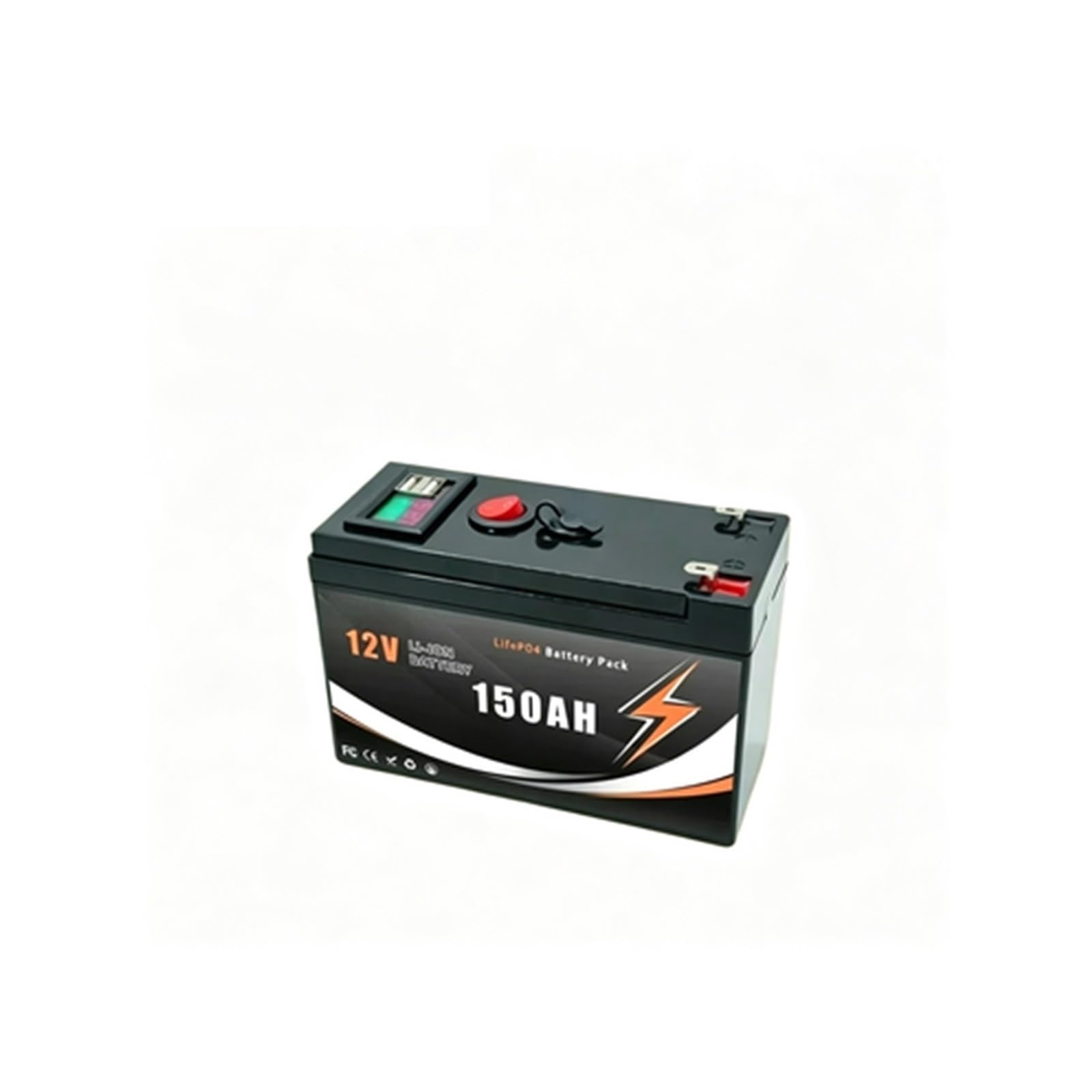 Batteria A Ciclo Profondo 12V 200Ah Litio LiFePO4 4000+ Cicli Ricaricabile | For l'illuminazione di piccoli UPS di energia solare/eolica(150Ah charger)