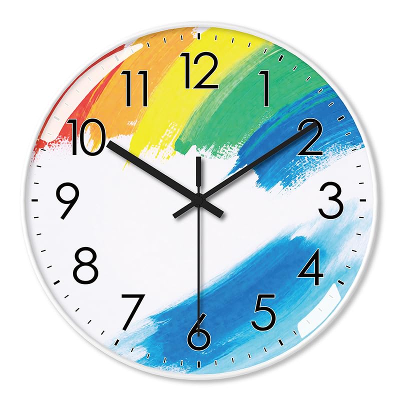 Horloge décorative élégante quartz effet peinture à l'huile nordique