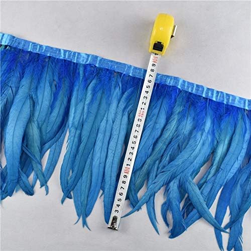 Zamihalaa 1Meters/Lot 25-30cm/10-12" Black Coque Rooster Tail Feather Trim Chicken Ribbon Trims Feathers for Crafts Dress Accessory Plumas