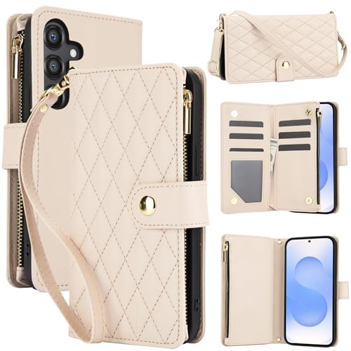 Étui portefeuille Samsung S26 en cuir avec 6 porte-cartes et fermeture magnétique