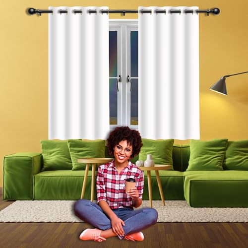 WUQINC Cortinas y Visillos Blancos 1 Piezas 120 x 240 cm Isolanti Termiche Protezione Della Privacy Cortinas Dormitorio Modernas per Salotto Eleganti, Blanco