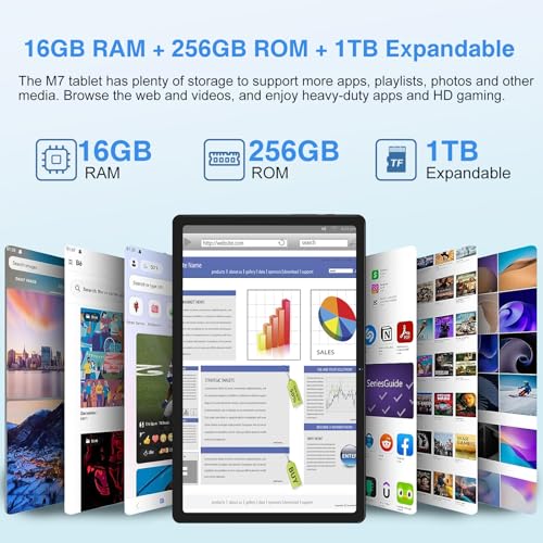 Image of Tablet Android Tablet PC 10.36-Inch 2K Screen 16GB RAM + 256GB ROM + TF 1TB Octa-Core 2.0 GHz / 2000 * 1200 8600 mAh / 5MP + 13MP / 5G WiFi /Bluetooth 5.0, with Protective ase Black