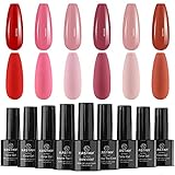 【Gel DIY-Nagelkunst zu Hause】 Das uv gel nagellack kit wird 6 Modefarben, mit denen Ihre Nägel zu Hause einen Saloneffekt gehören und Zeit und Geld sparen. Das Set wird mit mattem und ändernendem Decklack bearbeitet. Passen Sie Ihre Stimmung, Make-up und Tragen mit verschiedenen Farben. Müssen unter Nagellampe aushärten.