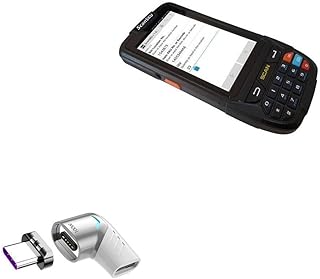 BoxWave Adapter Compatible with ScanSKU Android Barcode Scanner Rugged M Series (1D & 2D) - MagnetoSnap PD Angle Adapter, Magnetic PD Angle Charging Adapter Device Saver - Metallic Silver
