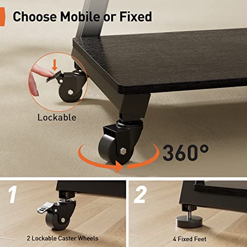 Image of Perlegear Rolling TV Stand with Soundbar Mount for 43-83 inch TVs, 132 lbs