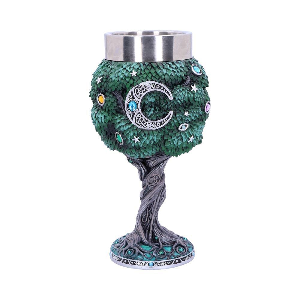 Nemesis Now Tree Spirit Kelch – 18,5 Cm, Grün, Handbemaltes Harz Mit Edelstahleinsatz