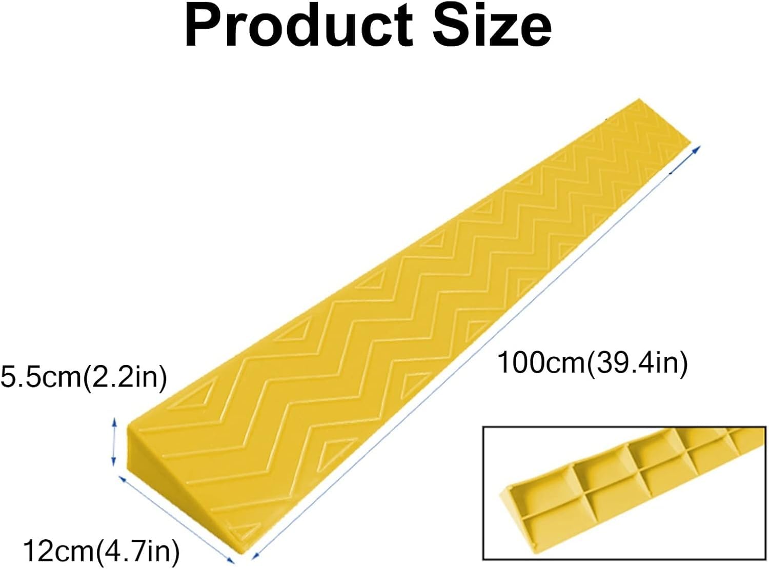 Kanduo Rampa podjazdowa Podjazd dla dzieci, podjazd rodzin bez barier, do łazienki, plastikowa mata schodkowa(Giallo,12 * 5.5cm/4.7 * 2.1in)