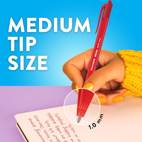 Image of Paper Mate InkJoy 100RT Retractable Ballpoint Pens | Medium Point (1.0mm) | Red | 20 Count