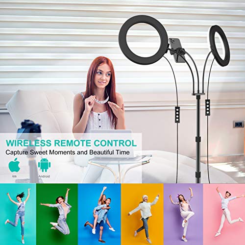 image for Ring Light with Tripod Stand and 2 Phone Holders, iMartine 8