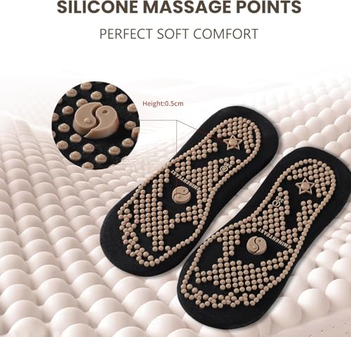 Acupressure Socks Reflexology Foot Massage for Women Men Acupuncture Socks with Pressure Point, Gifts for Busy Mom Elders Massaging Convenient and Efficient Size 17-18