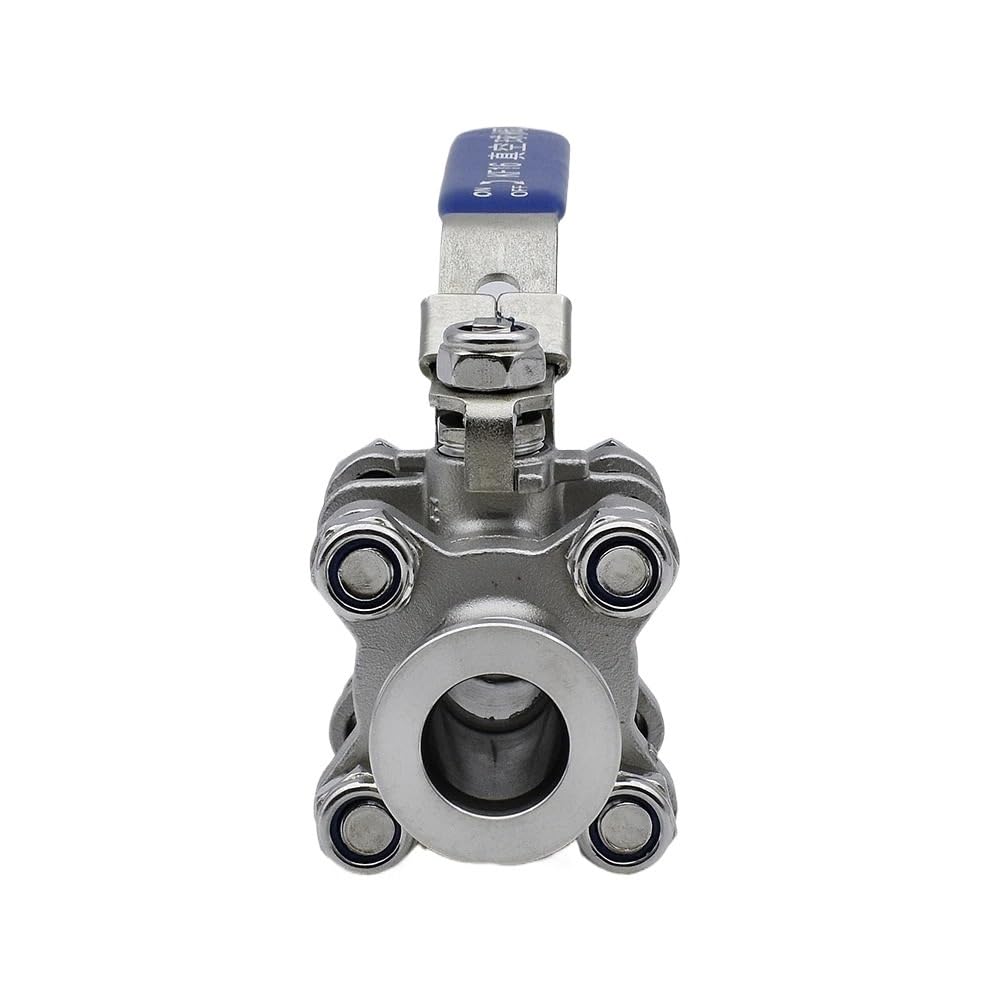 Válvula de bola de alto vacío manual de tres piezas KF SS304 de acero inoxidable KF16 KF25 KF40 KF50 con brida de instalación rápida