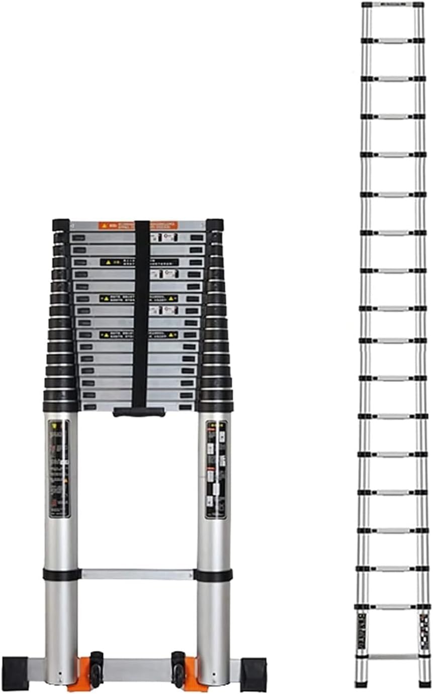 telescoping ladders 20FT/23.6FT/25FT/26FT Folding Telescopic Extension Ladders Heavy Duty for Rooftop Rv Attic Home Outdoor Load 150kg Portable fold(Size:8M/26FT)