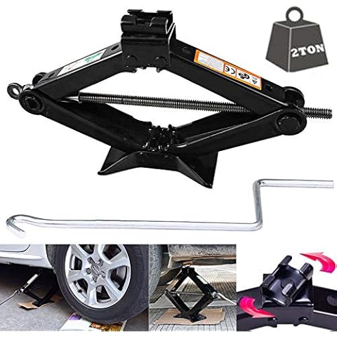 Feidake 2 Tonne Scissor Jack Heavy Duty 4000lb Capacity with Crank Handle Height from 3.5’’ to 15’’ for Vauxhall Corsa/Astra/Zafira/Insignia/Meriva Rustproof Cover