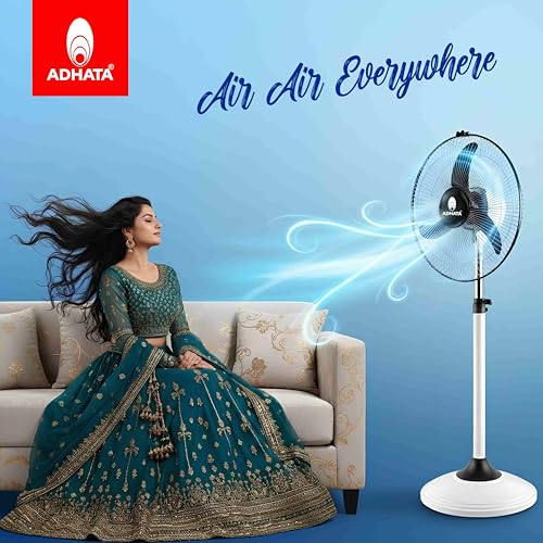 Image of Brahmastra Ultra High Speed 2450 RPM (16 Inches) 400mm Bullet Fan /Pedestal Fan /Farrata Fan with Double Ball Bearing with 1 Year Manufacturer Warranty (White+Grey) (Brahmastra ultra)