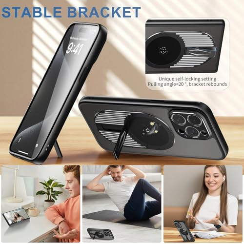 Coque magnétique iPhone 16 Pro Max MagSafe souple polycarbonate mat argent