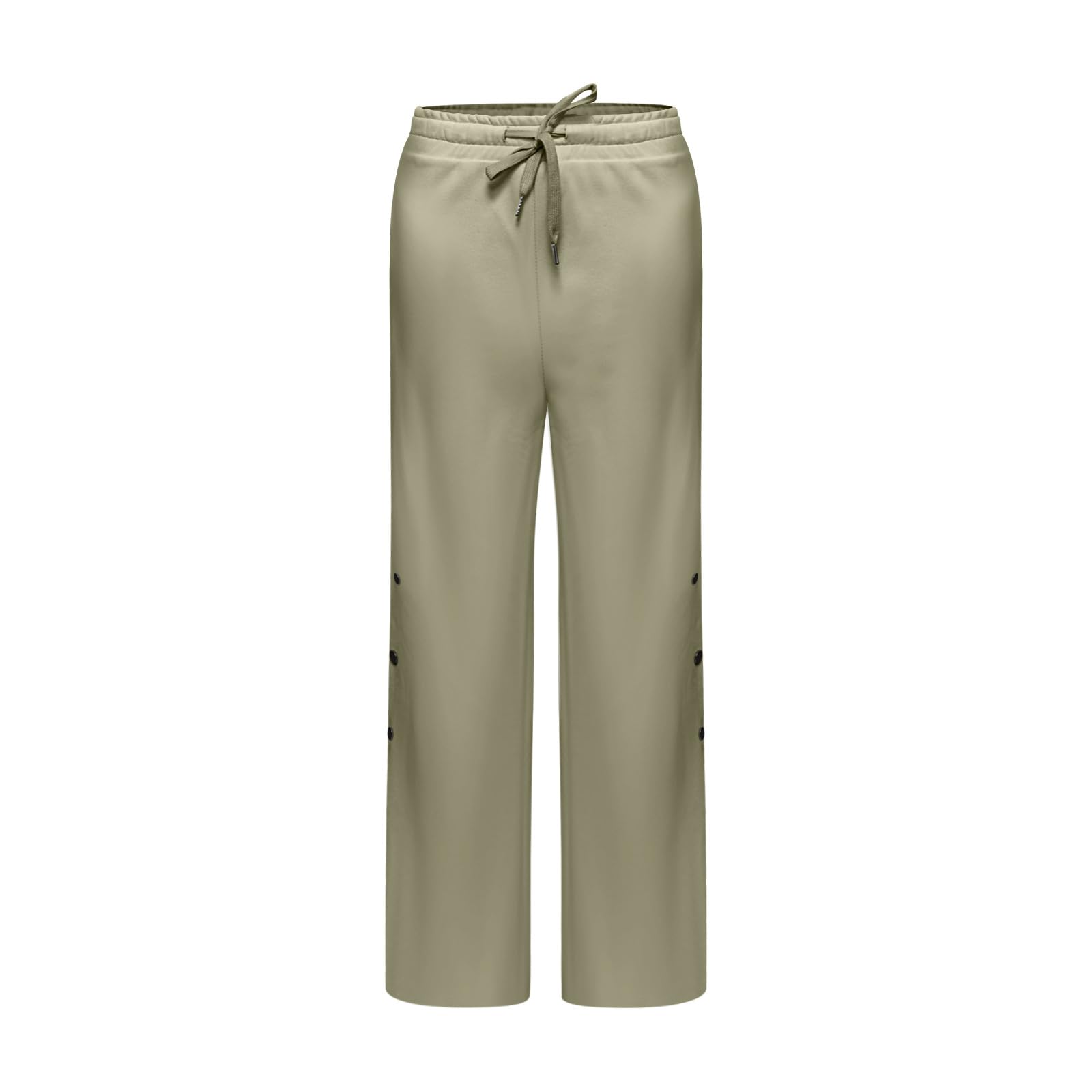 FUPODD Jogginghose Damen Baggy Sporthose Frauen Lang Breites Bein Sweatpants Lockere Gerades Bein Freizeithose Mit Knöpfen An Der Seite Trainingshose Fitness Laufhosen Kordelzug Hose Mit Taschen